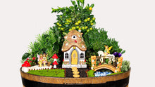 Load image into Gallery viewer, Resin Fairy Garden Set, Glow in the Dark Garden Accessories, 18 cm Fairy House with Hinged Door and Solar LED Light, Luminous Stones, Fairy with Unicorn,