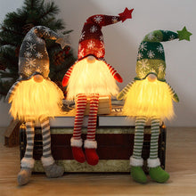 Load image into Gallery viewer, Christmas Gnome Decoration Set of 3, Christmas Gonks Gnomes Plush Swedish, Christmas Gonks Light Up Ornaments, Gnome Christmas Jumper Large Grey Pink, UK Christmas Elves Xmas Decorations with Legs