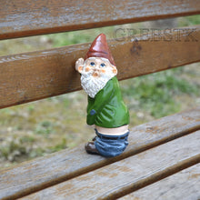 Load image into Gallery viewer, GREBSTK Garden Gnome Outdoor Statues Garden Sculpture Decoration Garden Figurine Art, 6 Inch Old Man with White Beard Sticking Out Tongue