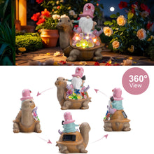 Load image into Gallery viewer, Solar Garden Outdoor Statue Turtle Gnome with Succulent and LED Light - Patio,Lawn,Garden,Tortoise Statue for Patio,Unique Housewarming Gifts