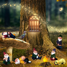 Load image into Gallery viewer, Wetufin 9pcs Drunk Gnomes Miniature Garden Gnomes Mini Funny Gnome Statues Resin Gnome Fairy Gnomes Garden Decorations Miniature Gnomes for Fairy Garden, Christmas Tree, Gift for Kids