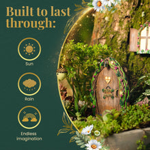 Load image into Gallery viewer, Opening Fairy Door & Window Set for Trees - Fairy Garden Kit with Light, Decor