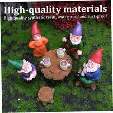 Load image into Gallery viewer, Dbvnnsy 6Pcs/Set Garden Gnome Figurines Set Resin Miniature Gnomes Statue with Table and Stool Cute Yard Ornaments Collectible Decoration for Garden Outdoor Lawn