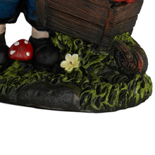 Load image into Gallery viewer, Relaxdays Garden Gnome with Toadstools, Weather & Frostproof, 14.5 x 10.5 x 7 cm, Figurine, Polyresin, Multicoloured