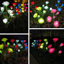 Load image into Gallery viewer, XVZ 2 Pack Solar Powered Rose Lights, Yellow, Waterproof, Outdoor Garden Patio Yard Pathway Party Decoration