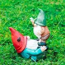 Load image into Gallery viewer, Ovewios Garden Gnomes Statues Outdoor, Funny Gnomes Figurine Playing Together Garden Sculpture& Statues Resin Ornament for Outdoor Patio Yard Lawn Porch Decor