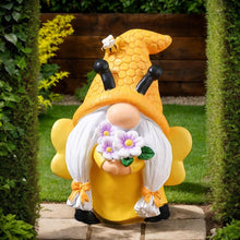 Load image into Gallery viewer, Ungtyb Bee Gnome Statue, Garden Bee Gnome, Resin Gnome Sculpture, Extravagant Bee Gnome Figurine, Perfect for Garden and Patio Decor (1 Piece)
