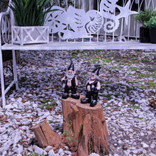 Load image into Gallery viewer, Gnoschitt and Gnofun Thirsty Biker Garden Gnome Statues 7.5 Inches High - Funny Indoor Outdoor Décor - Leather-Clad Yard, Flowerbed or Shelf Figurines