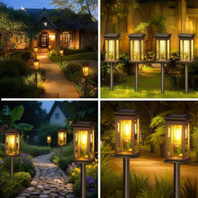 Load image into Gallery viewer, Hqynss Solar Lights Outdoor, 4 Pack Solar Garden Lights Tungsten Glow,IP65 Waterproof, Auto On/Off Lighting for Garden, Patio, Path, Lawn