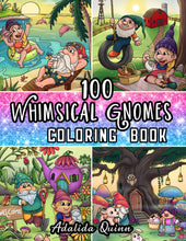 Load image into Gallery viewer, 100 Whimsical Gnomes Coloring Book: Beach Life, Country Life, Secret Garden & Enchanted Forest: Garden Gnomes & Scandinavian Christmas Gnomes (Gnome Coloring Book)