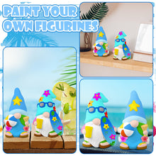 Load image into Gallery viewer, Poen 2 Pack Beach Summer Ready to Paint Your Own Gnome Statues, 4 Inches Mini Blank Ceramics to Paint Unpainted Gnome Figurines Crafts DIY Arts for Farmhouse Gift Decor (Beach Style)