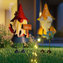 Load image into Gallery viewer, HONGLAND Metal Gnome Yard Art -18 Inch Garden Gnomes Statues Outdoor Decor with Watering Can Solar Lights -3D Outdoor Figurines for Patio Yard Lawn Porch Ornament Gardening Gifts