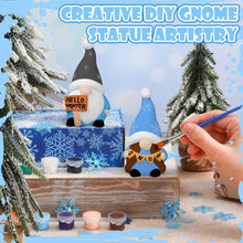 Load image into Gallery viewer, Seenelling 2 Pack Winter Gnomes Ready to Paint Your Own Gnome Statues 4'' DIY Winter Unpainted Ceramics Figurines Kit Blank Paintable Ceramics for Art Crafts Winter Christmas Decor