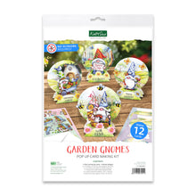 Load image into Gallery viewer, Katy Sue Garden Gnomes Die-Cut Pop-Up Card Making Kit for Adults. Makes 12 Cards & Contains Gnome or Gonk Die-Cut Decoupage Paper Sheets, Supports, Envelopes & Foam Pads for Card Making Supplies