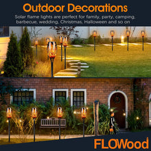 Load image into Gallery viewer, FLOWood Solar Lights Outdoor Garden, 6 Pack 53 CM Tall Solar Flickering Dancing Flame, IP65 Waterproof Torch Lights Landscape Lighting Auto On/Off for Garden Patio Yard Pathway Lawn