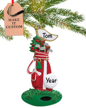 Load image into Gallery viewer, Personalised Golf Ornament 2025 β Fast & Free 24h Customisation β Sport Christmas Ornaments for Tree β Custom Gift Wrapped Bag Keepsake for Golfers