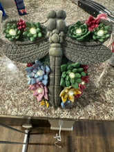 Load image into Gallery viewer, Kraledge Garden Statue, Dragonfly Patio Decor Solar Statue with 10 LED Lights, Resin Dragonfly Figurines Ornament for Balcony, Yard, Lawn Ornament, Perfect Garden Gift