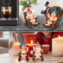 Load image into Gallery viewer, SepApr88 Garden Gnomes, Funny Naughty Naked Gnomes Figurines in Rocking Chair, Outdoor Garden Yard Lawn Statues, Middle Finger Resin Decor for Home Office(2Pcs, Sitting)