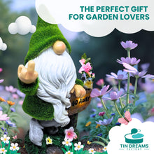Load image into Gallery viewer, TIN DREAMS FACTORY | "Go Away Solar Rechargeable Garden Gnome - Fun Outdoor Decoration for Garden and Patio - Dwarfs - Resin Figures - Original Home Ornaments