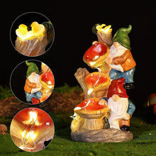Load image into Gallery viewer, 10.8'' Garden Gnome Statue with Solar Lights – Funny Outdoor Gnomes for Yard, Lawn, Patio or Porch, Resin Gnome Figurines with LED Lights, Housewarming Garden Gifts for Mom, Dad, Women, Grandparents