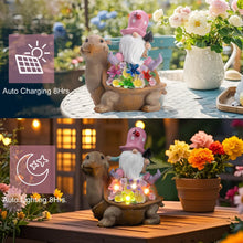 Load image into Gallery viewer, Solar Garden Outdoor Statue Turtle Gnome with Succulent and LED Light - Patio,Lawn,Garden,Tortoise Statue for Patio,Unique Housewarming Gifts
