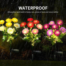 Load image into Gallery viewer, FWLWTWSS Solar Lights Outdoor Garden - 2 Pack Snow Lotus Solar Garden Lights, Garden Lights Solar Powered Waterproof with 7 Small Snow Lotus Flowers, Garden Ornaments Outdoor (White)