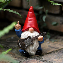Load image into Gallery viewer, WSHMZYHOME Garden Gnome with Guitar Figurine, Red Hat, Blue Outfit, Indoor Outdoor Decorative Statue
