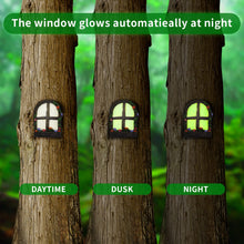Load image into Gallery viewer, Zreneyfex Fairy Garden Accessories Yard Garden Sculpture Decoration Gnome Home Window and Door with lamp Decoration for Trees