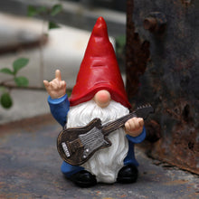 Load image into Gallery viewer, WSHMZYHOME Garden Gnome with Guitar Figurine, Red Hat, Blue Outfit, Indoor Outdoor Decorative Statue