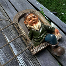 Load image into Gallery viewer, YWHWXB Elf Out The Door Tree Hugger,Garden Gnome Statue,Funny Garden Peeker Sculpture for Yard Garden Porch Decoration (5.9-Inch)