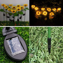 Load image into Gallery viewer, XVZ Solar Lights Outdoor Garden, 2 Pack Solar Sunflower Lights Waterproof Outdoor Garden Patio Decor Lights for Porch Yard Lawn Pathway