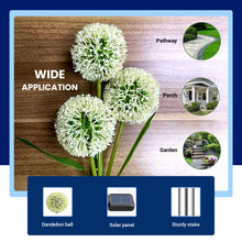 Load image into Gallery viewer, CUQOO Dandelion Solar Trio Stake Lights - Warm White 36 LED with 2 Display Modes, Waterproof Outdoor Garden Lights for Pathway Lighting