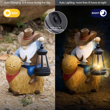 Load image into Gallery viewer, RM ROOMERS Highland Cow Decor Outdoor Garden Gnomes Solar Highland Cow Gnome Statue Resin Patio Yard Decorations Funny Outdoor Figurine Solar Lights Gnomes Unique Gifts for Women Housewarming