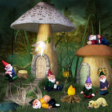 Load image into Gallery viewer, Wetufin 9pcs Drunk Gnomes Miniature Garden Gnomes Mini Funny Gnome Statues Resin Gnome Fairy Gnomes Garden Decorations Miniature Gnomes for Fairy Garden, Christmas Tree, Gift for Kids