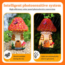 Load image into Gallery viewer, Porgeel Fairy House Solar Lights Waterrproof Resin Solar Fairy House Decorative Shaped Solar Garden Lights for Outside Patio Yard Decor Garden Ornaments