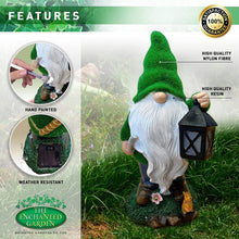 Load image into Gallery viewer, THE ENCHANTED GARDEN Gnome Ranger Statue Outdoor Resin Figurine Outdoor Solar Powered LED Lights for Patio Lawn Yard Décor