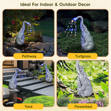 Load image into Gallery viewer, QCXWCJWD Garden Ornaments Outdoor Elephant Statue, 30cm Elephant Statue with Solar Watering Lights, Resin Elephant Ornaments with Solar Lights for Patio Yard, Waterproof Garden Elephant Gifts for Mum