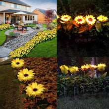 Load image into Gallery viewer, XVZ Solar Lights Outdoor Garden, 2 Pack Solar Sunflower Lights Waterproof Outdoor Garden Patio Decor Lights for Porch Yard Lawn Pathway
