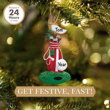 Load image into Gallery viewer, Personalised Golf Ornament 2025 β Fast & Free 24h Customisation β Sport Christmas Ornaments for Tree β Custom Gift Wrapped Bag Keepsake for Golfers