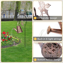 Load image into Gallery viewer, ACUYE Watering Can Solar Lights Outdoor Garden,Solar Elf Butterfly Garden Lights Waterproof with 36 LED String Lights,Solar Outdoor Decorations Ornaments for Garden Patio Porch Yard