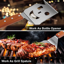 Load image into Gallery viewer, 7 in 1 Multifunction BBQ Tool - Outdoor Grill Spatula, Stainless Steel, Wooden Handle - Best BBQ Gifts for Men