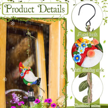 Load image into Gallery viewer, Rossesay Summer Climbing Gnomes Statue Figurine Ornament 8'' H Hanging Garden Outdoor Statues with LED Lantern Hook Gnomes Decorations for Yard Resin Solar Gnomes Decor for Outside Indoor Tree