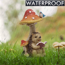 Load image into Gallery viewer, TERESA'S COLLECTIONS Garden Ornaments Outdoor, Lovely Hedgehog and Mushroom with Solar Lights, Waterproof Resin Hedgehog Ornaments, Hedgehogs Gifts, Birthday Gifts for Mum, Indoor Outdoor 17.5CM