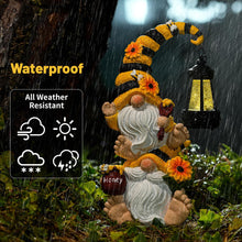 Load image into Gallery viewer, QZZP Solar Garden Gnome Statue – Funny Double Gnome Outdoor Decor for Patio, Lawn, Yard – Garden Sculptures with Solar Lights, for Women