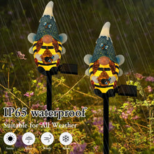 Load image into Gallery viewer, LAIAMER Solar Gnome Garden Lights, Outdoor Gnome Statue with Bees & Honey Jars, Solar Powered Fairy Garden Lights Gnome Decorations for Home Outside Yard Lawn Patio Gnomes Gifts (Bee)