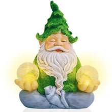 Load image into Gallery viewer, TIN DREAMS FACTORY | Zen Gnome with Solar Light – Decorative Garden Figure in Resin – Gnome with Luminous LED Ball – Original Ornament for Garden, Terrace, and Patio