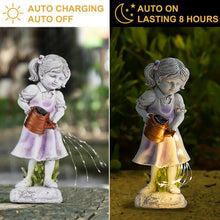 Load image into Gallery viewer, Fairy Garden Statues Outdoor Decor, Angel Figurines with Solar Lights Waterproof Resin Yard Art Sculpture Decoration for Patio, Lawn, Balcony, Mother's Day, Housewarming Gift