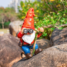 Load image into Gallery viewer, WONDHOME Hanging Gnome Garden Statue Funny Climbing Gnomes with Telescope Figurine Tree Hugger for Outdoor Lawn Home Patio Yard Art Decoration Father's Day Christmas Gardening Gifts for Mom Dad