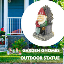 Load image into Gallery viewer, EraSpooky 6" Resin Gnomes Statues Outdoor Decor, Novelty Sculptures Yard Decorations Patio Lawn Ornament, Funny Holidays Garden Gifts