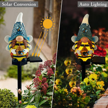 Load image into Gallery viewer, LAIAMER Solar Gnome Garden Lights, Outdoor Gnome Statue with Bees & Honey Jars, Solar Powered Fairy Garden Lights Gnome Decorations for Home Outside Yard Lawn Patio Gnomes Gifts (Bee)